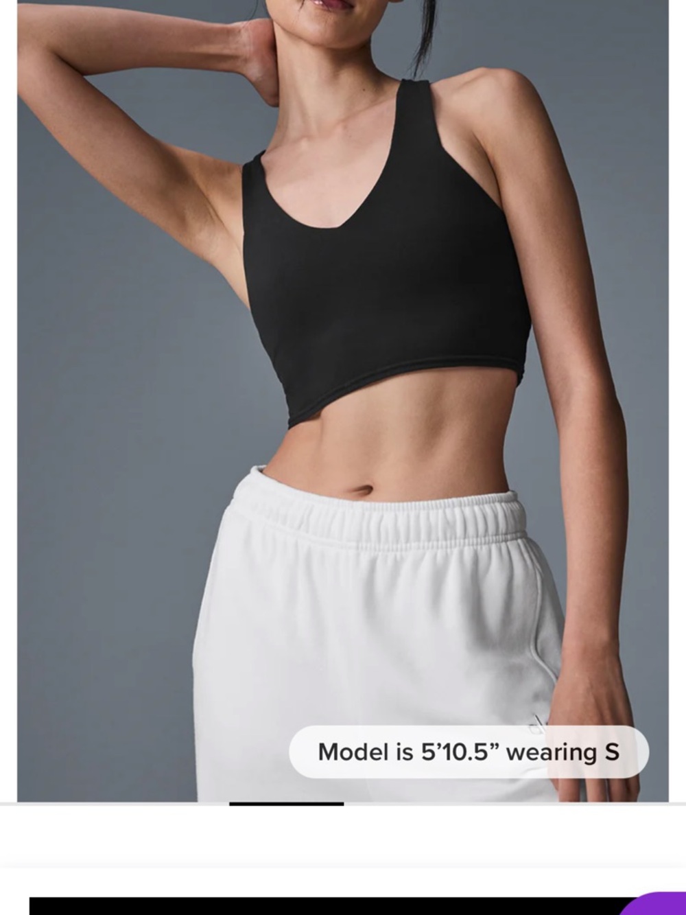 ALO Yoga Airbrush Real Bra Tank- Black